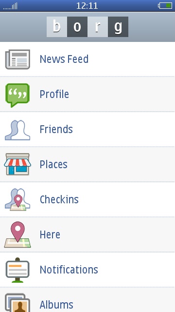 Borg Facebook Client Symbian